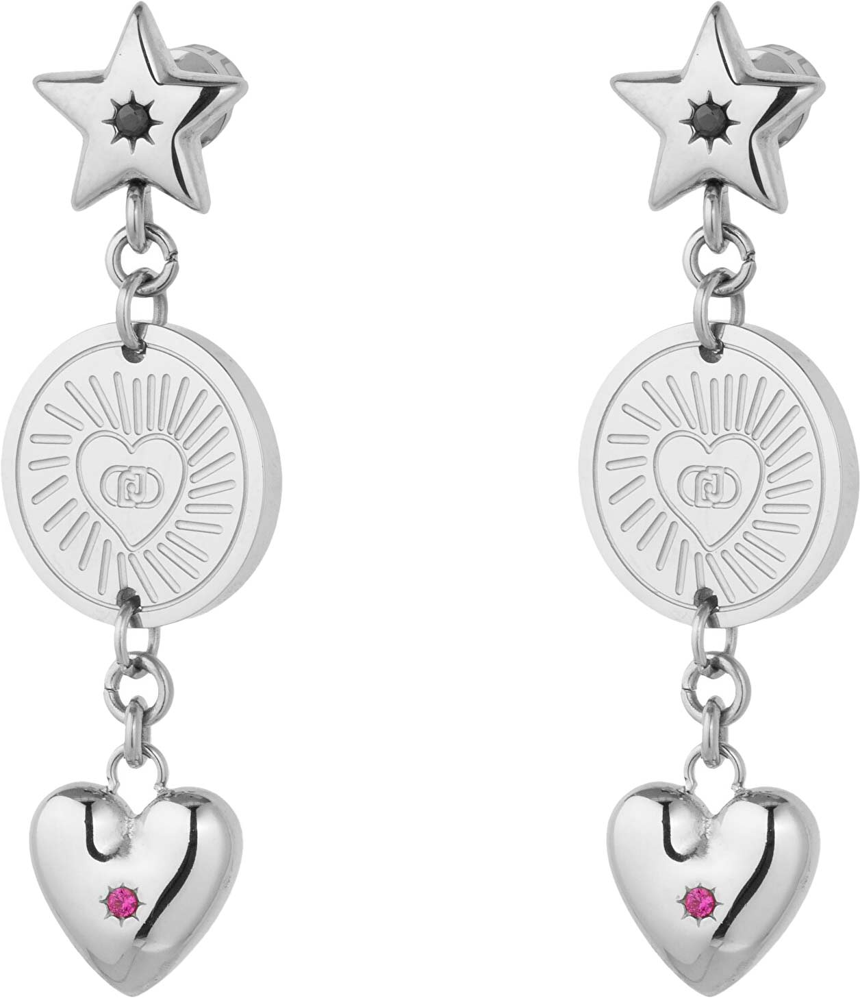Стальные серьги с подвесками LIU JO LJ3186 с фианитами