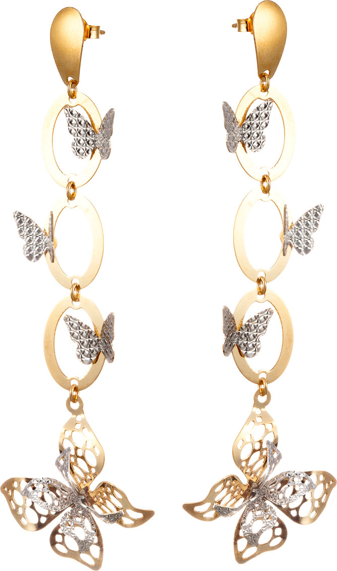 Серебряные длинные серьги с подвесками Madde IAn907Egw-0983