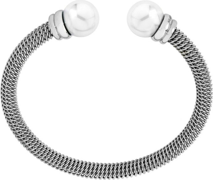 Стальной жесткий браслет Majorica 13303.01.A.B58.000.1 с жемчугом