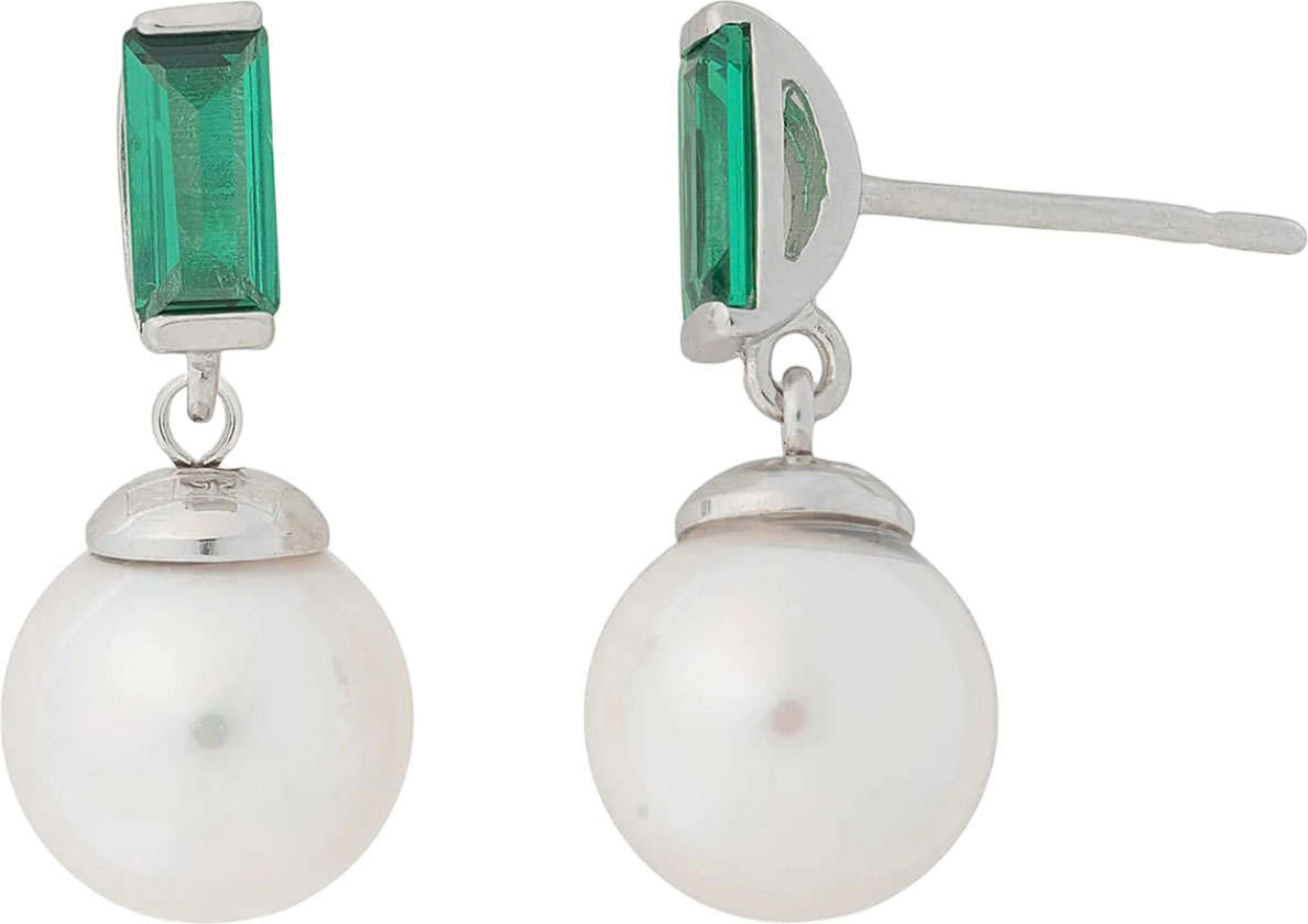 Серебряные серьги с подвесками Majorica 17269.01.2.E00.906.1 с фианитом, жемчугом