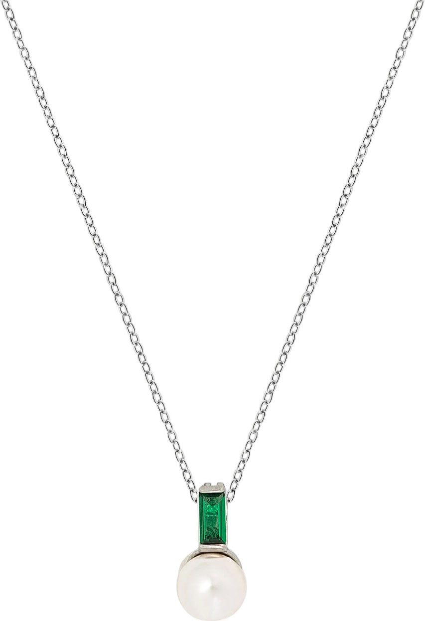 Серебряный кулон на цепочке Majorica 17270.01.2.N42.530.1 с фианитом, жемчугом