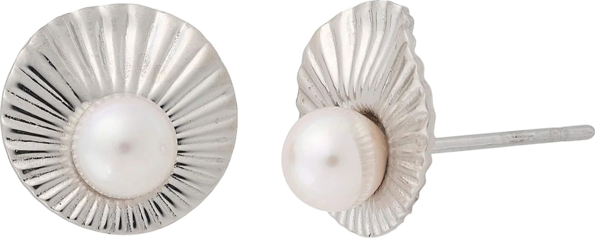 Стальные серьги пусеты-гвоздики Majorica 17278.01.A.E00.906.1 с жемчугом