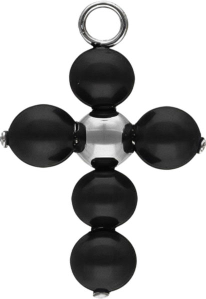 Серебряный декоративный крестик Majorica 17584.07.2.P00.000.1 с жемчугом