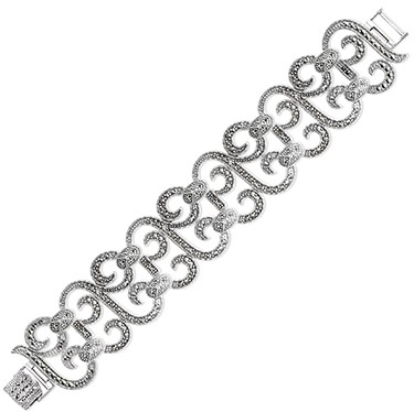 Серебряный браслет цепь Марказит BR0471-mr с марказитами Swarovski