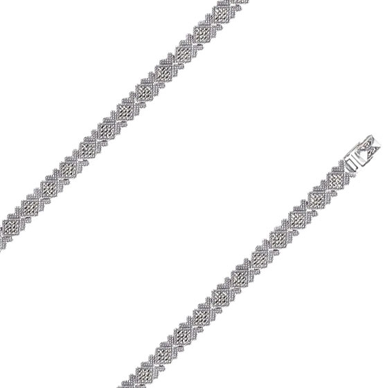 Серебряный браслет цепь Марказит BR265-mr с марказитами Swarovski