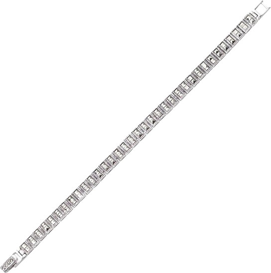 Серебряный браслет Марказит BR366-mr c марказитом, cо Swarovski