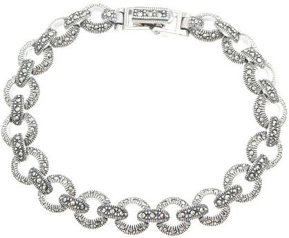 Серебряный браслет Марказит BR469-mr с марказитами Swarovski