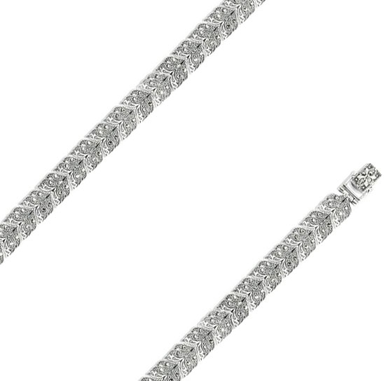 Серебряный браслет цепь Марказит BR662-mr с марказитами Swarovski