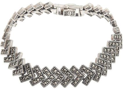 Серебряный браслет Марказит BR702-mr с марказитами Swarovski