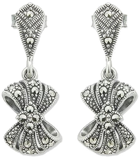 Серебряные серьги с подвесками Марказит HE1138-mr с марказитами