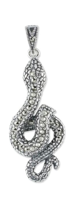 Серебряная подвеска ''Змея'' Марказит HP0639-mr с марказитами Swarovski