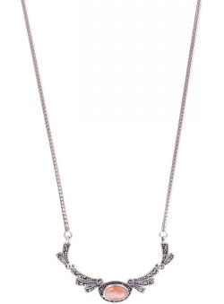 Серебряное колье Марказит NE546-perlamutr-rozovyj-mr с перламутром, марказитами