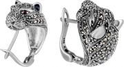 Серьги Марказит HE0679-granat-mr