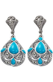 Серьги Марказит HE591-birjuza-mr