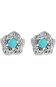 Серьги Марказит HE841-amazonit-mr