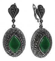 Серьги Марказит HE959-hrizopraz-mr
