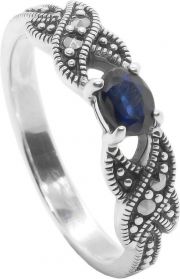 Кольцо Марказит HR670-korund-blue-mr