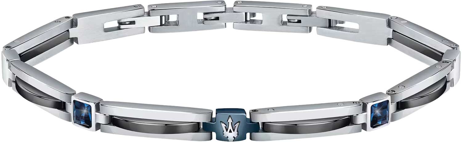 Мужской стальной глидерный браслет Maserati JM223ATZ20 с кристаллами