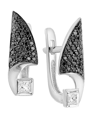 Серьги из белого золота Мастер Бриллиант 2-107-233 с бриллиантами