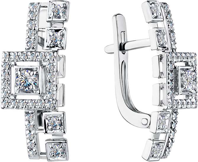Серьги из белого золота Мастер Бриллиант 2-208568-00-00 с бриллиантами