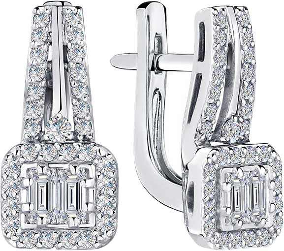 Серьги из белого золота Мастер Бриллиант 2-208906-00-00 с бриллиантами