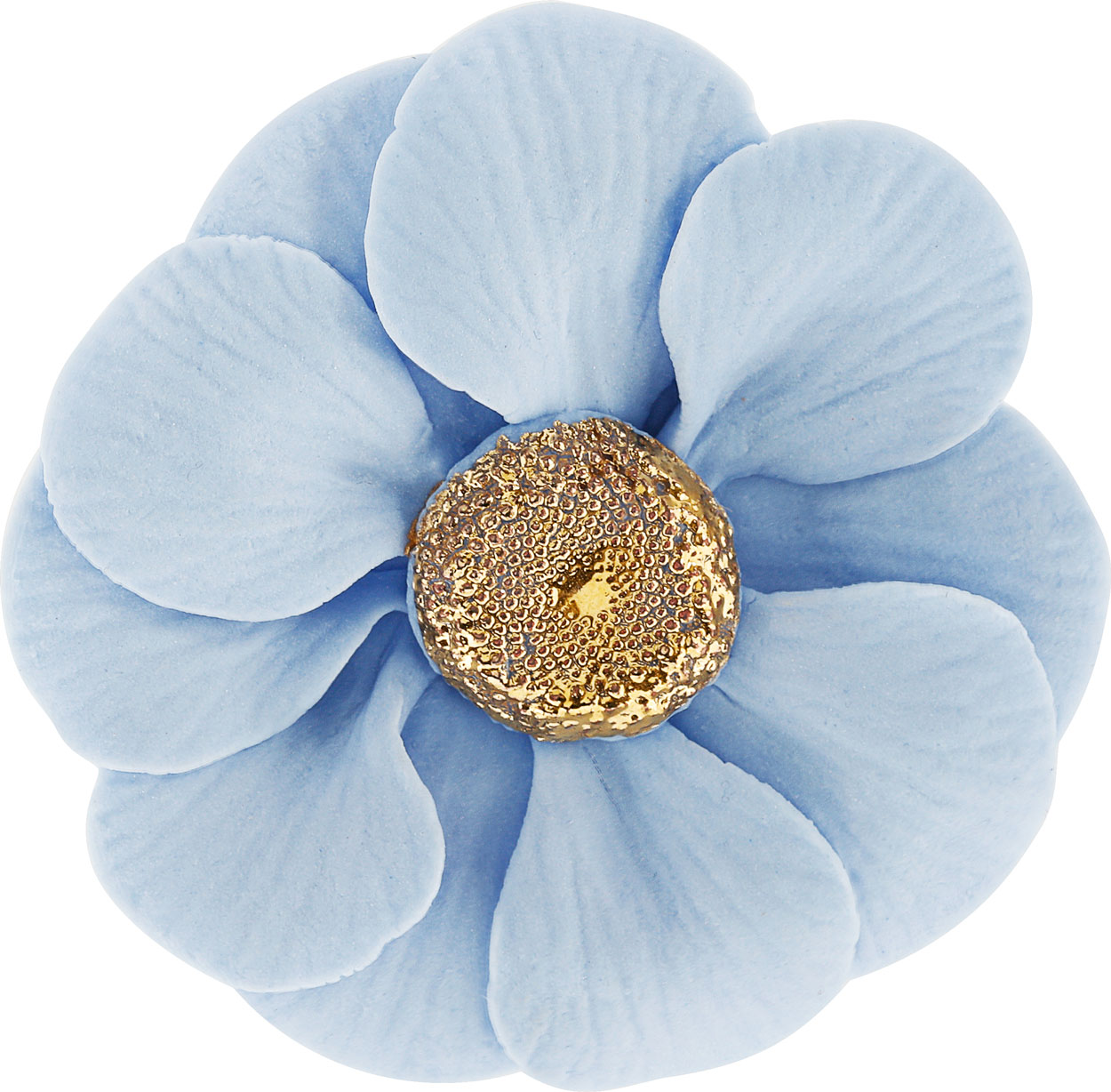 Фарфоровая брошь ''Цветок'' Milk United MU-B002-BL-G с росписью золотом