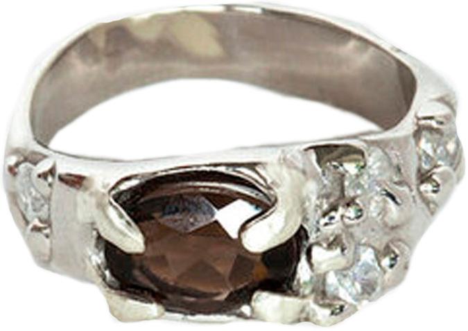 Серебряное кольцо Mineral Weather OS005-R c раухтопазом, фианитом