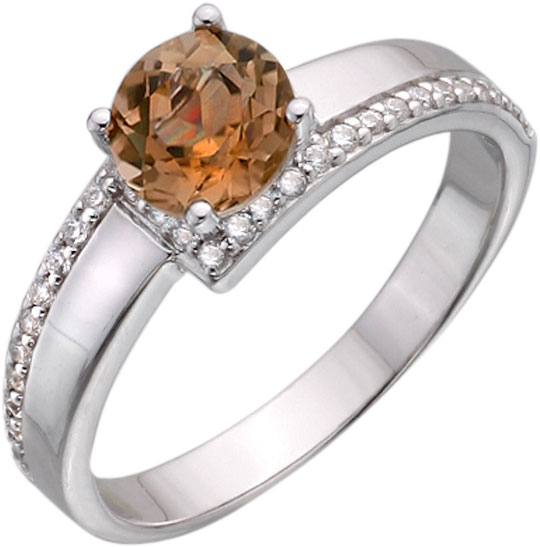 Серебряное кольцо Митра Ювелир R-1199-IZT с султанитом, фианитами