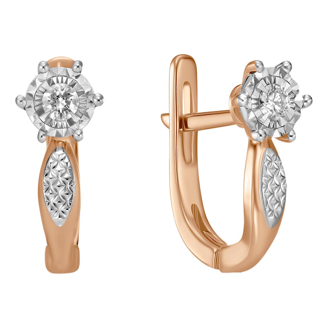 Золотые серьги Лукас E01-D-ER010210ADI-r c бриллиантами