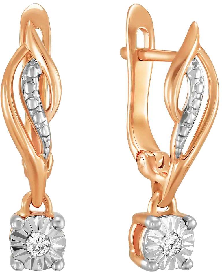 Золотые серьги с подвесками MIUZ Diamonds E01-D-L-PL-34949-r с бриллиантами