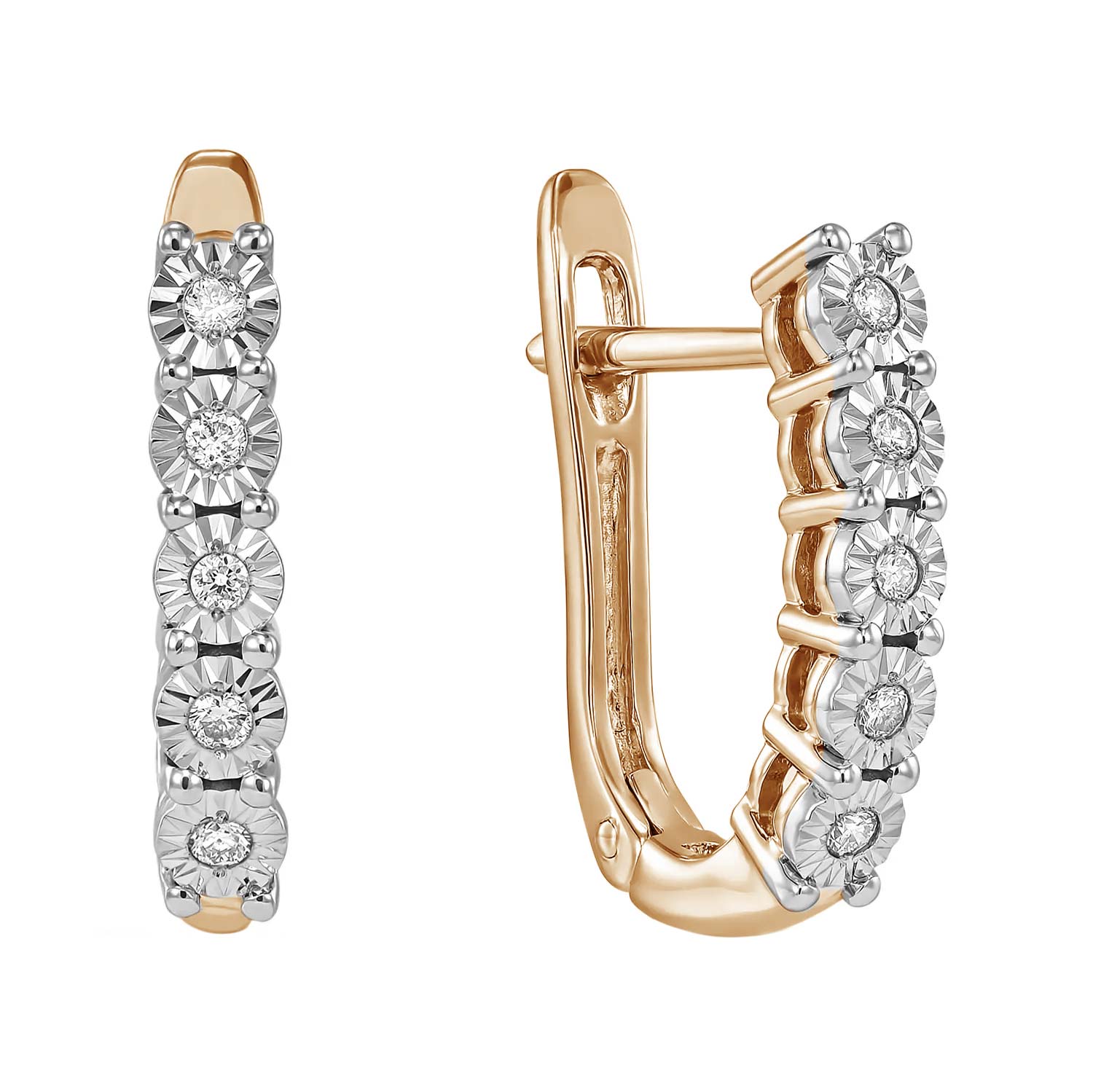 Золотые серьги MIUZ Diamonds E01-D-PL-35387-r с бриллиантами
