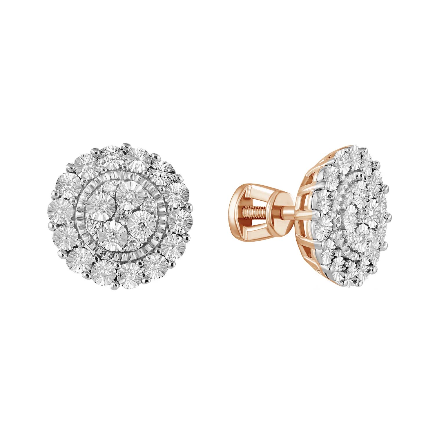 Золотые серьги пусеты-гвоздики MIUZ Diamonds E01-D-PL-35697-r с бриллиантами