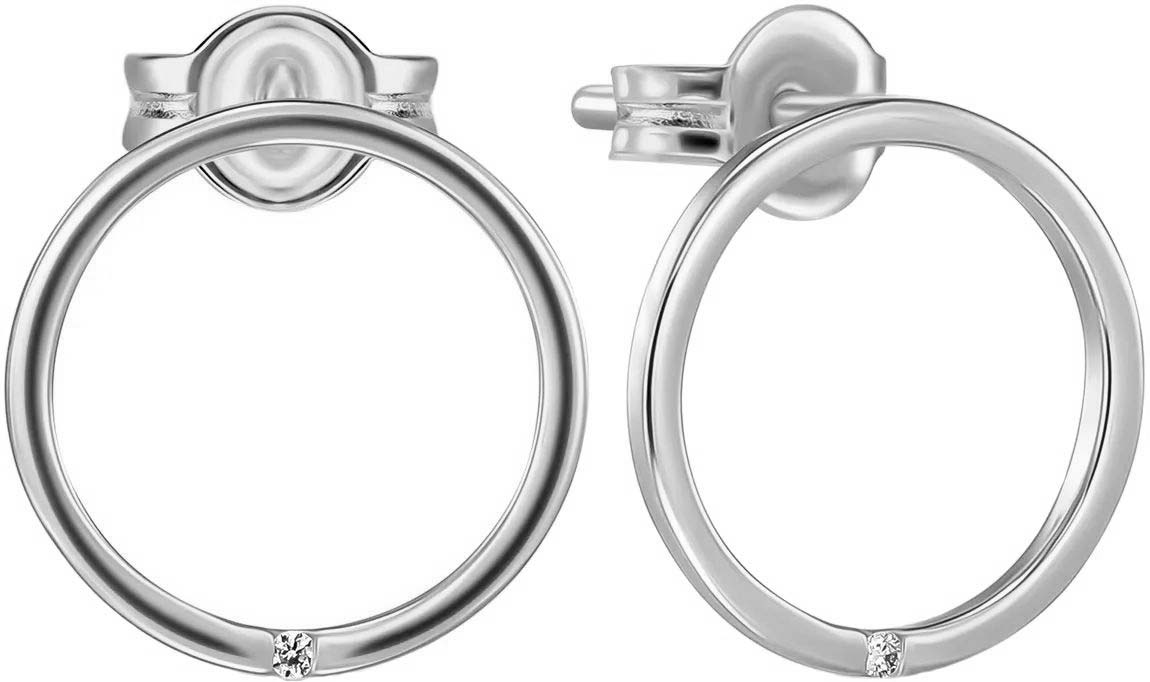 Серьги пусеты-гвоздики из белого золота MIUZ Diamonds E01-D-TRN-0037DI-w с бриллиантами
