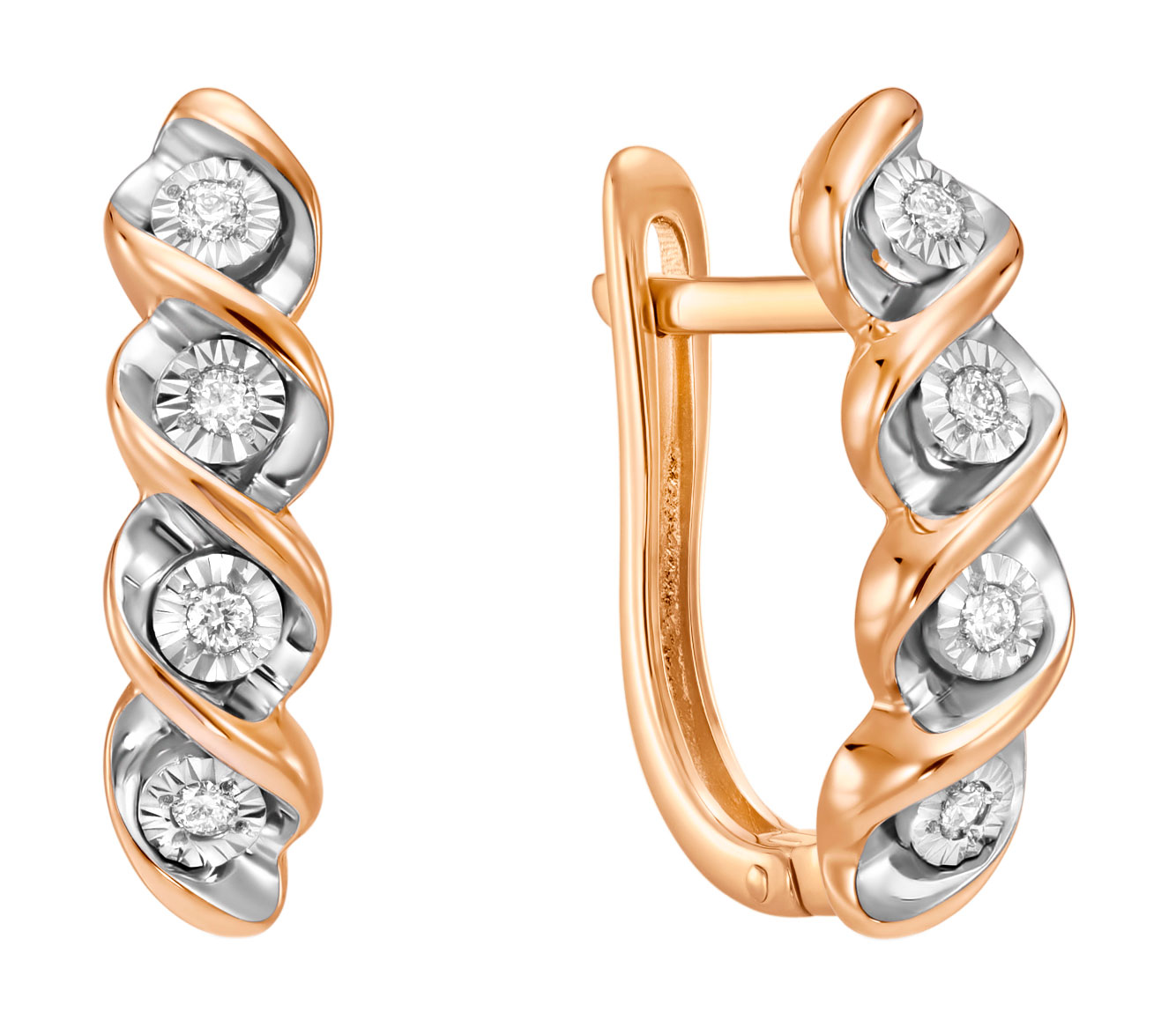 Золотые серьги MIUZ Diamonds E01-PL-33885-R с бриллиантами