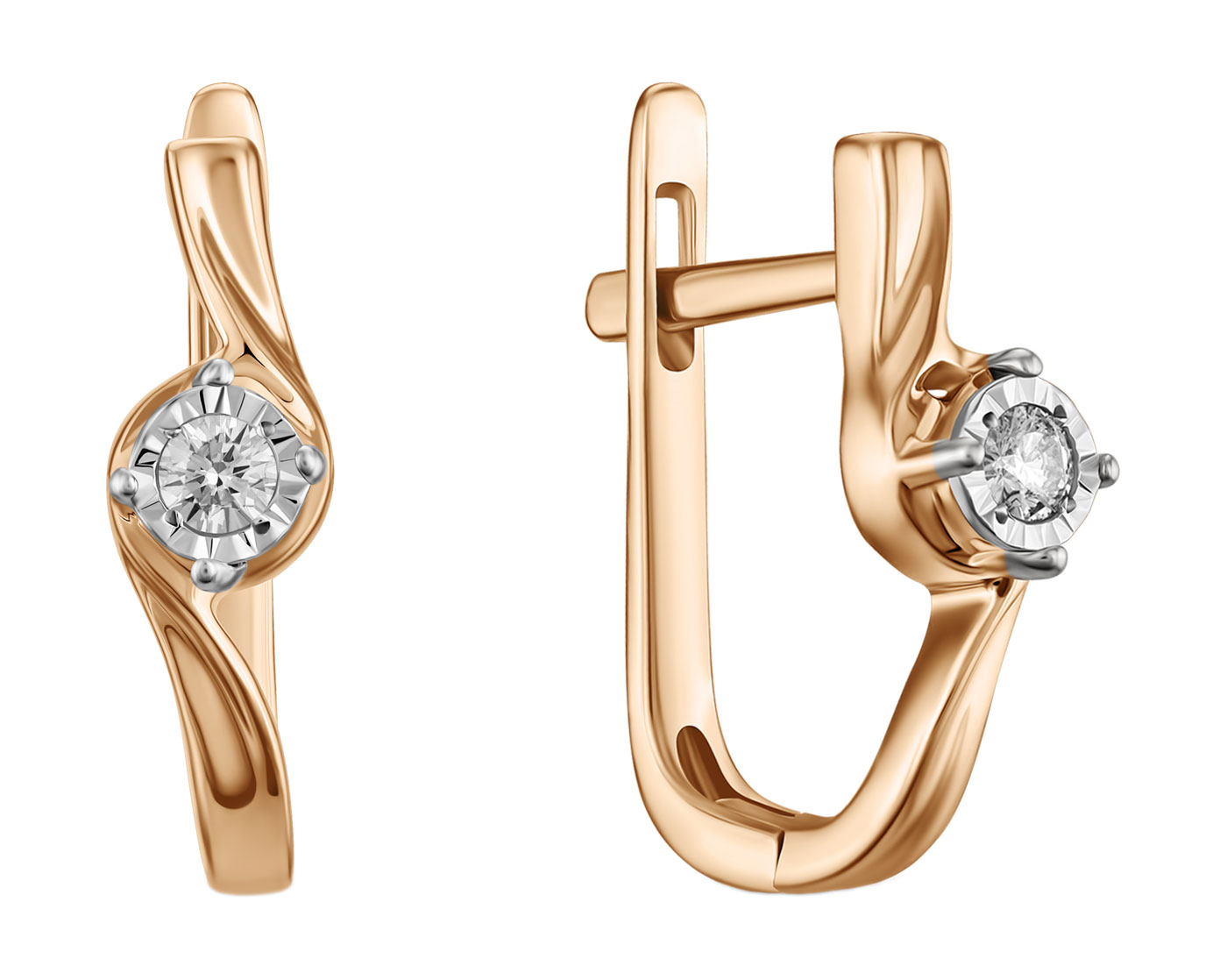 Золотые серьги MIUZ Diamonds E01-PL-33893-R с бриллиантами