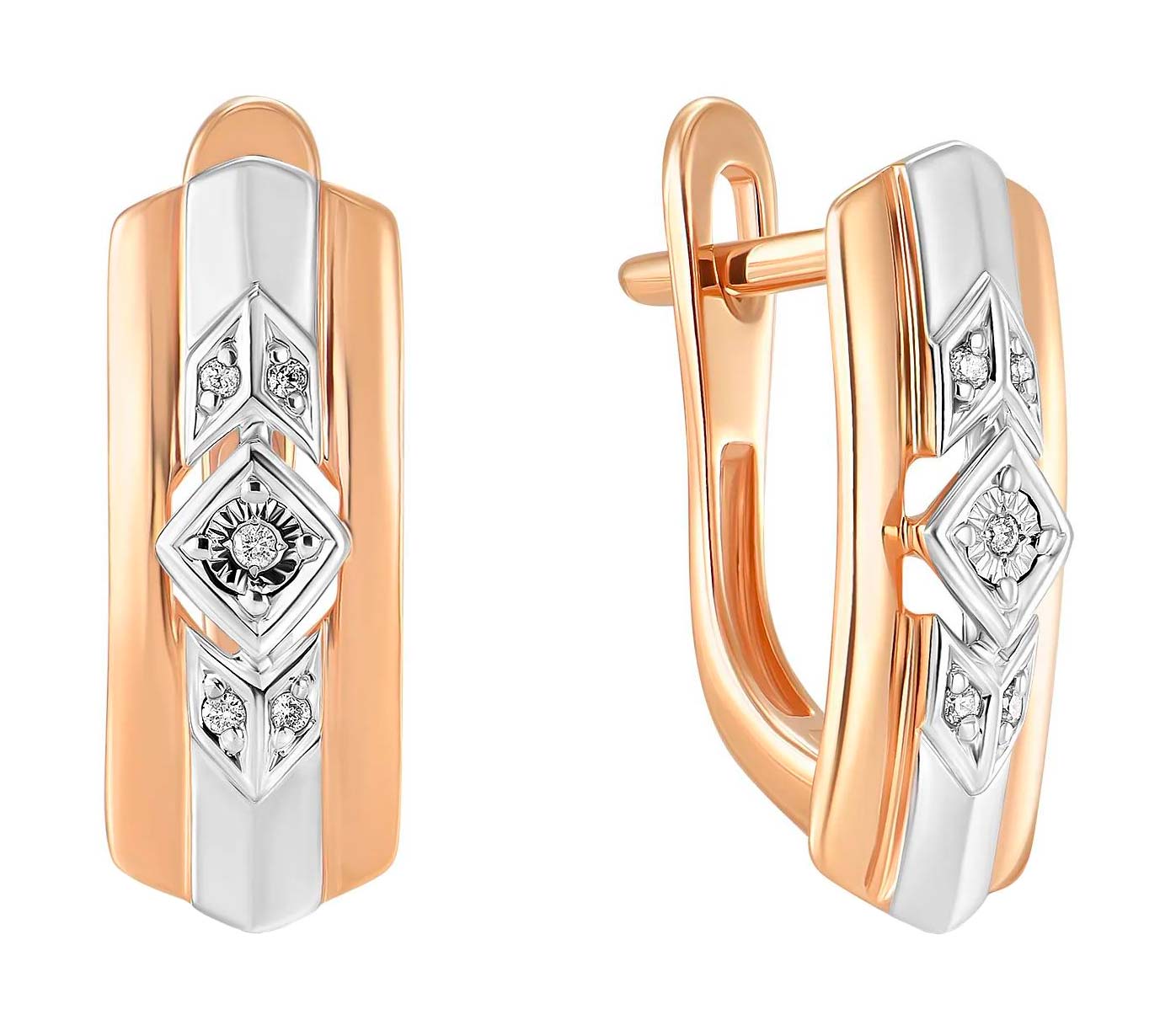 Золотые серьги MIUZ Diamonds E01-PL-34648-RW с бриллиантами