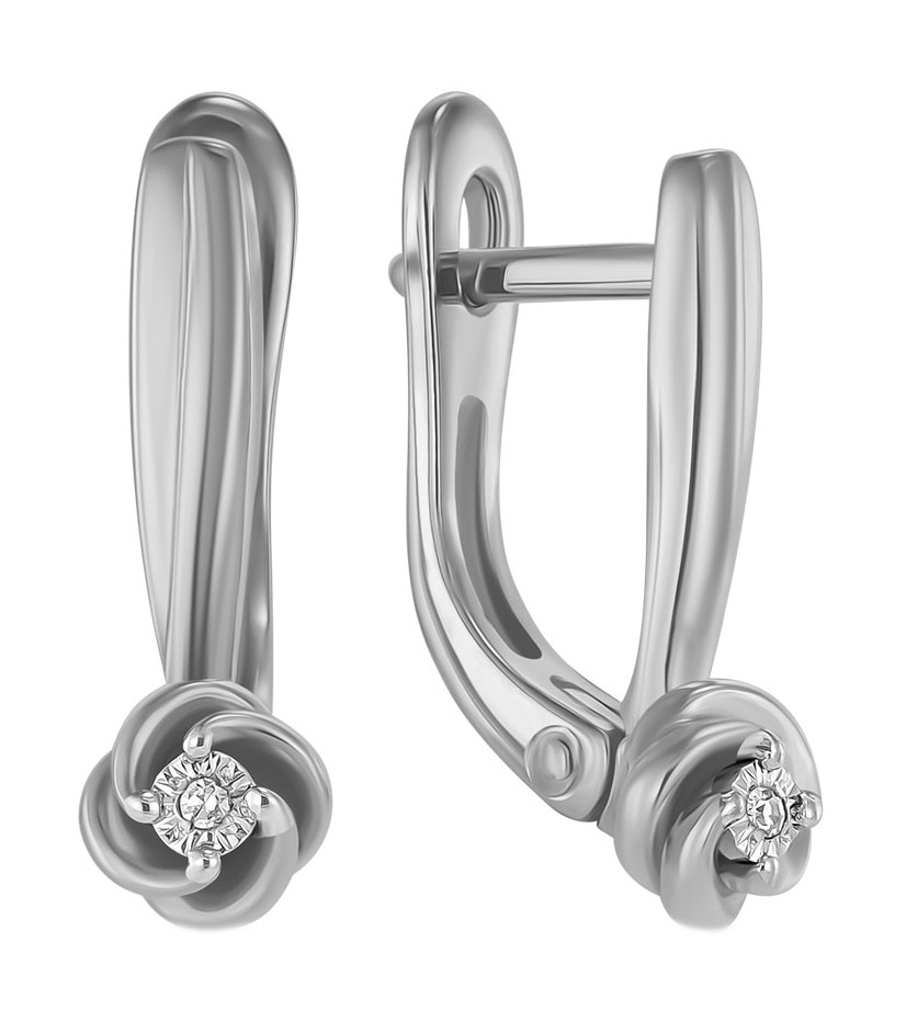 Серьги из белого золота MIUZ Diamonds E01-PL-34707-W с бриллиантами