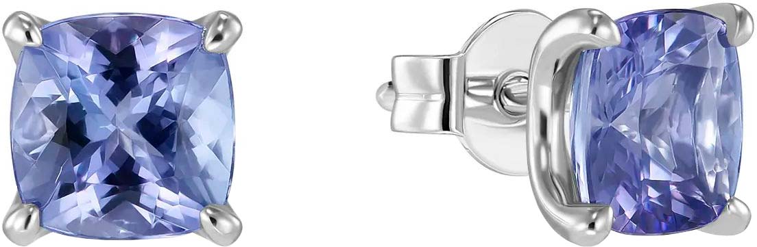 Серьги пусеты-гвоздики из белого золота MIUZ Diamonds E01-TN-35839-W с танзанитами