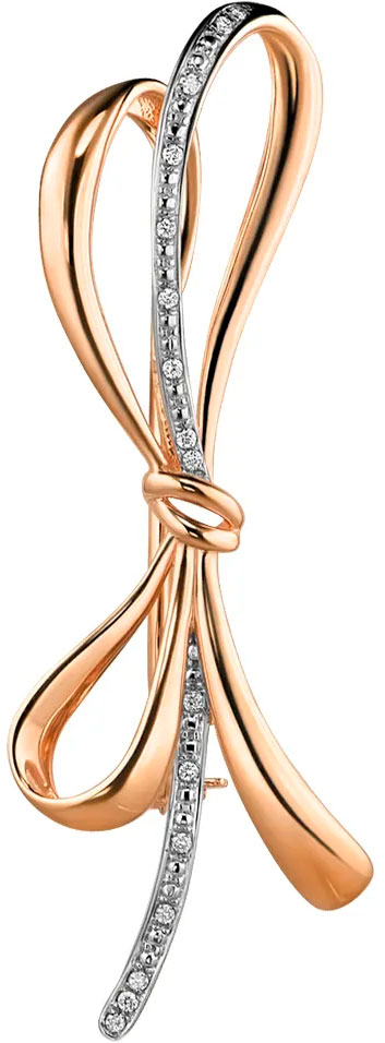 Золотая брошь MIUZ Diamonds H77-H59325-R с бриллиантами