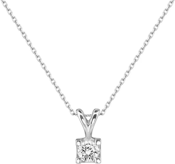 Колье из белого золота с подвеской MIUZ Diamonds N01-SP77-020-W с бриллиантом