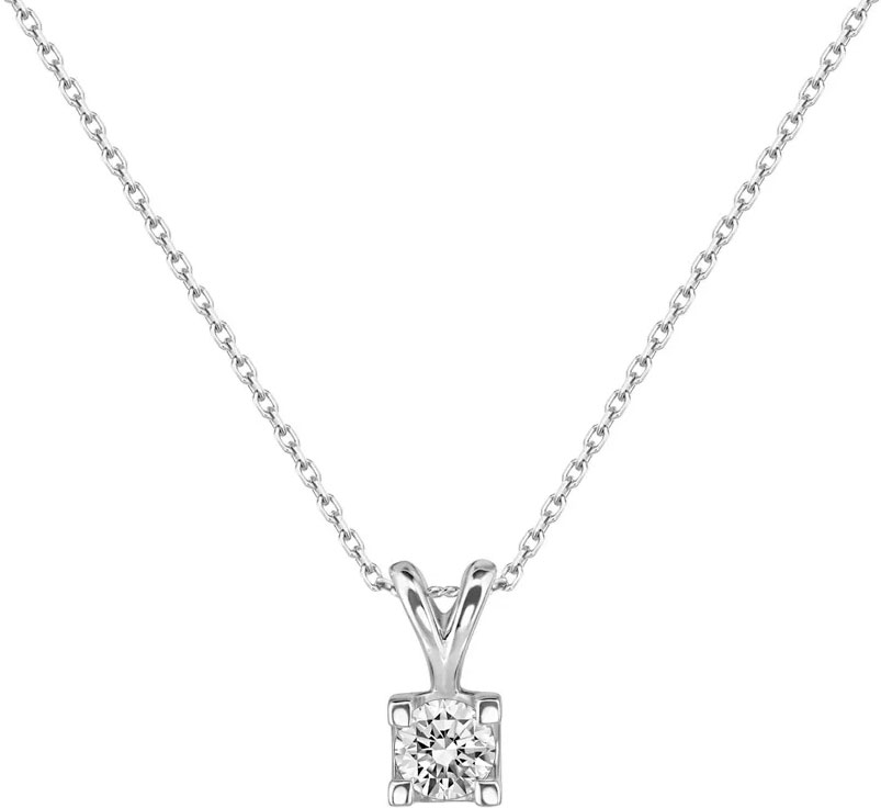 Колье из белого золота с подвеской MIUZ Diamonds N01-SP77-030 с бриллиантом