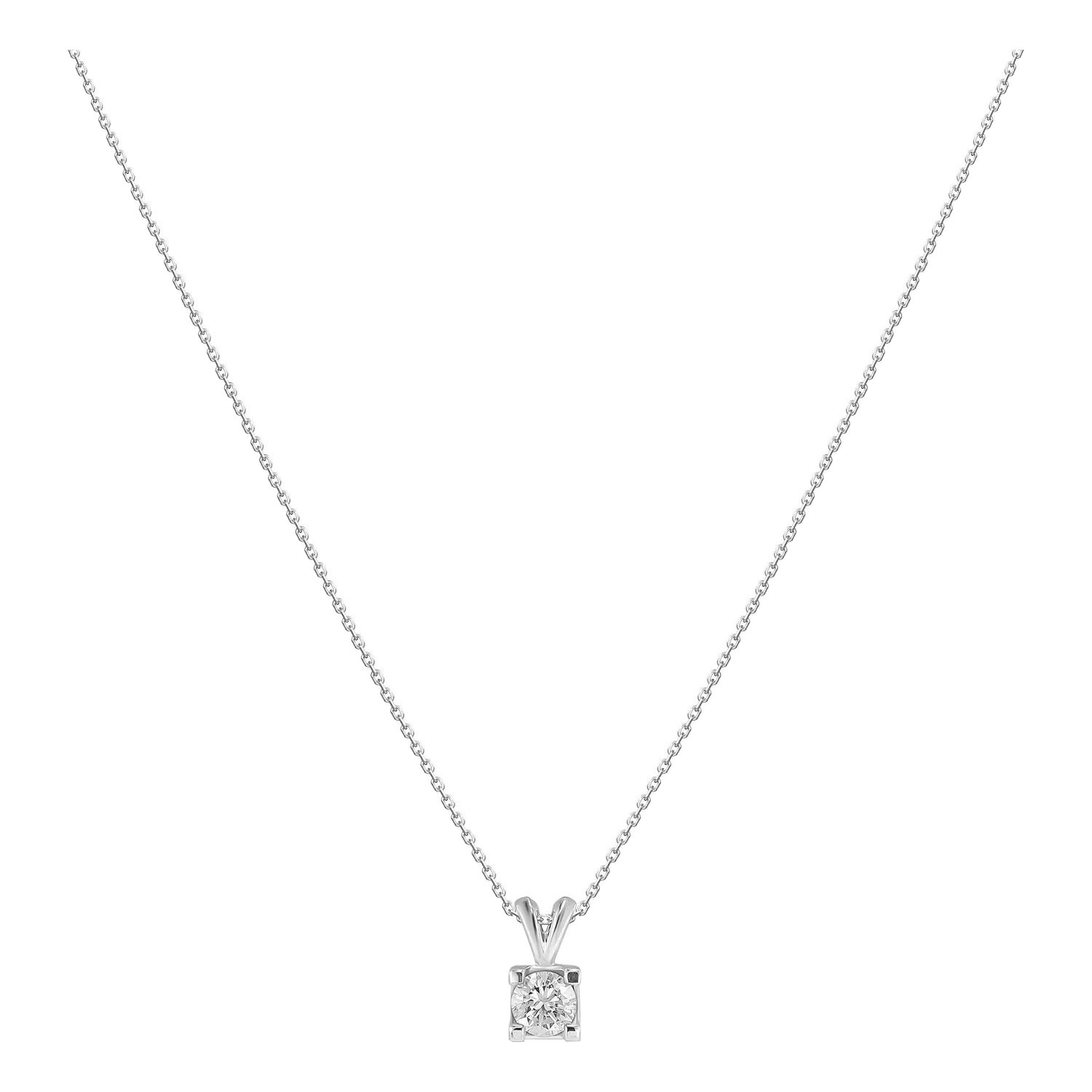 Колье из белого золота с подвеской MIUZ Diamonds N01-SP77-050 с бриллиантом