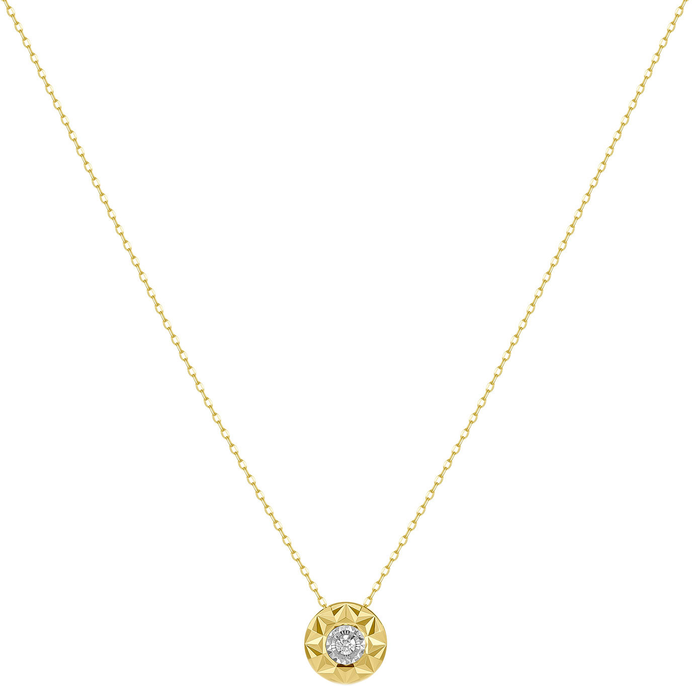 Золотое колье с подвеской MIUZ Diamonds N2018-NCA61113ADI с бриллиантом