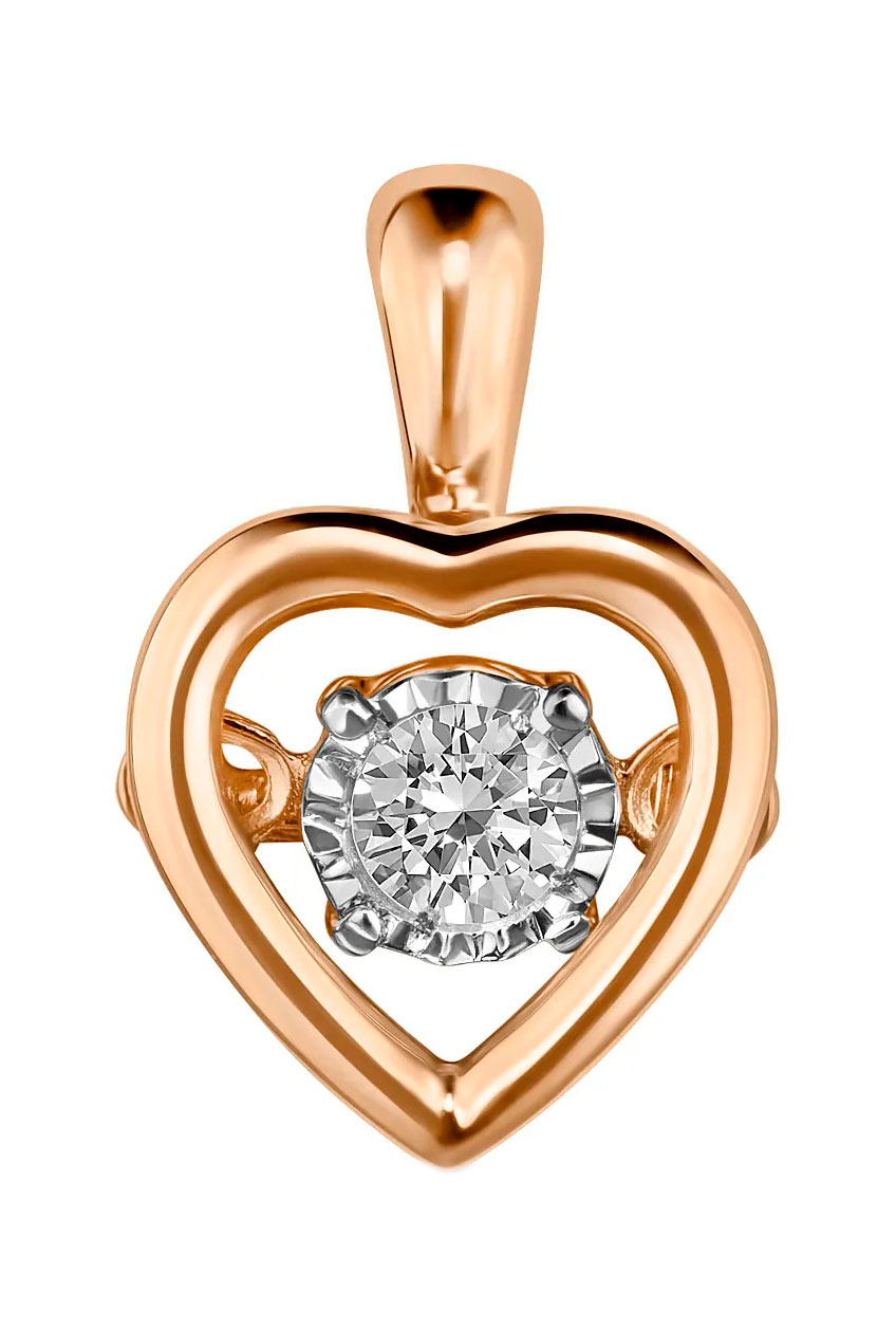 Золотая подвеска MIUZ Diamonds P01-33648-R с ''танцующим'' бриллиантом