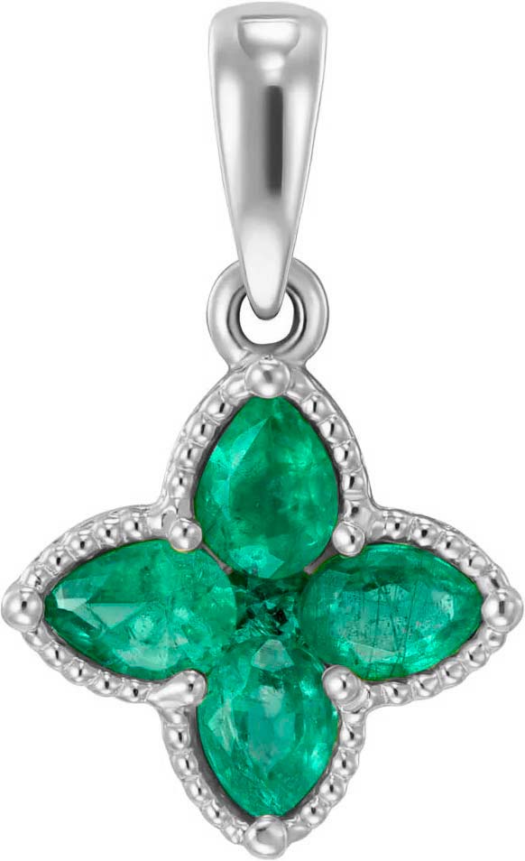 Подвеска из белого золота MIUZ Diamonds P01-C-EST-0246EM-w с изумрудами