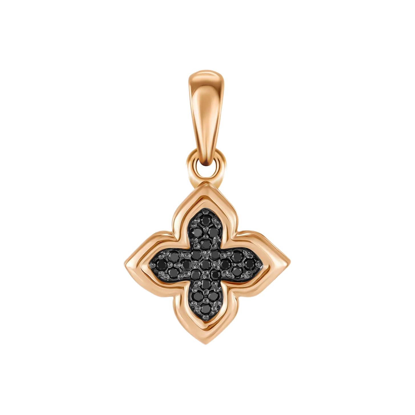 Золотой кулон MIUZ Diamonds E01-D-35701-B-r P01-D-35701-B-r с черными бриллиантами
