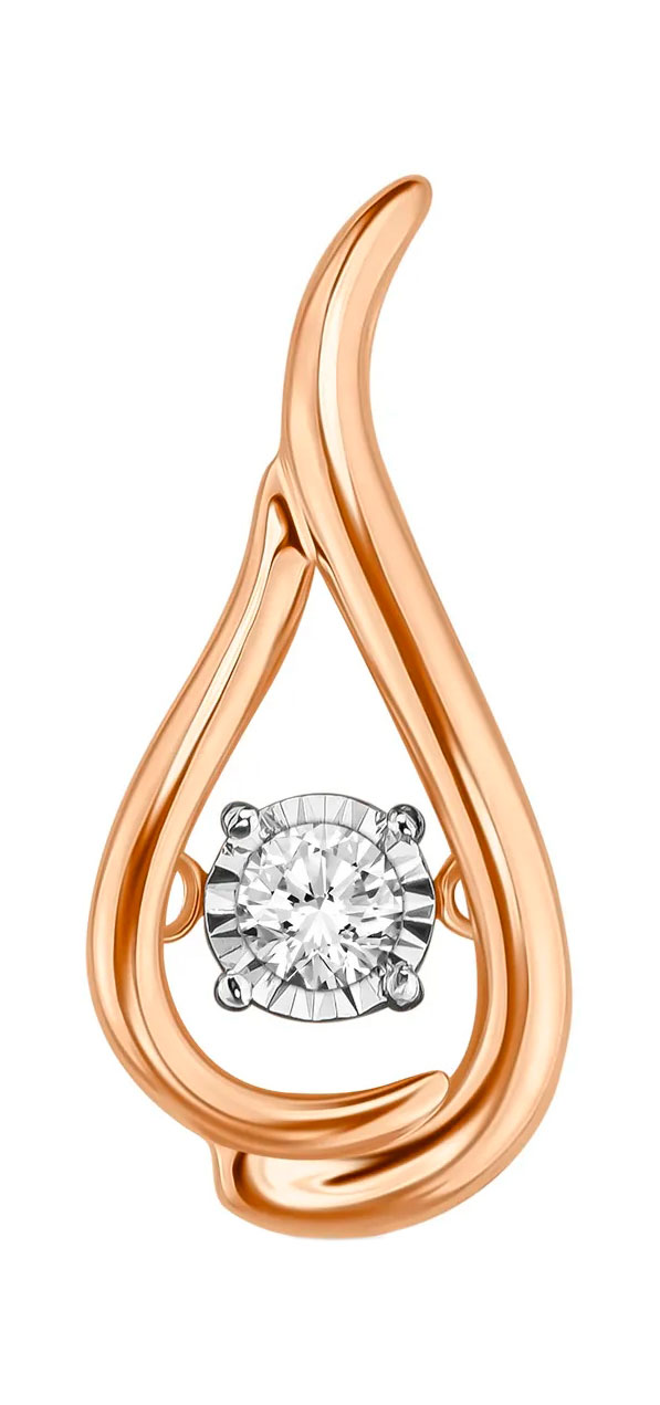 Золотая подвеска MIUZ Diamonds P01-PL-33662-R с ''танцующим'' бриллиантом