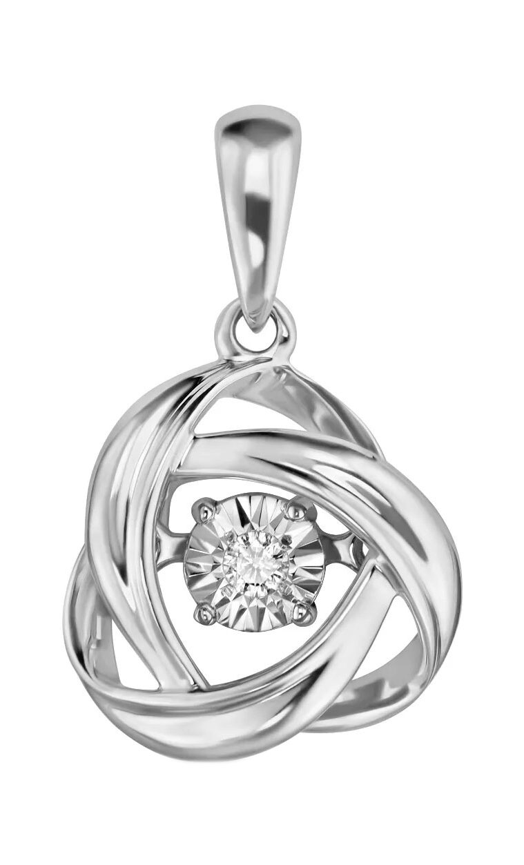 Подвеска из белого золота MIUZ Diamonds P01-PL-34397-W с ''танцующим'' бриллиантом