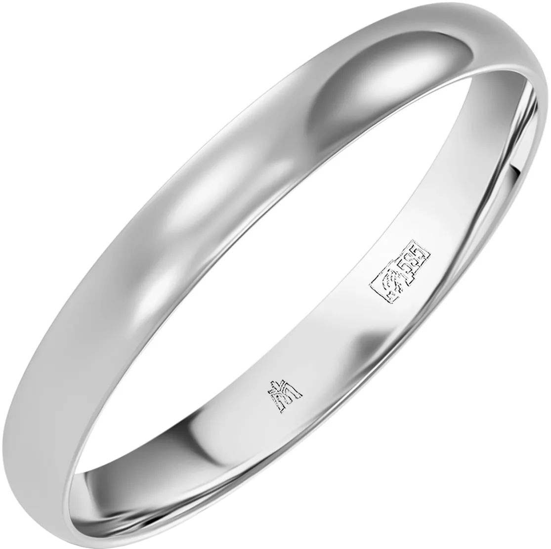 Мужское обручальное кольцо из белого золота MIUZ Diamonds R01-25-W-11423-205-W