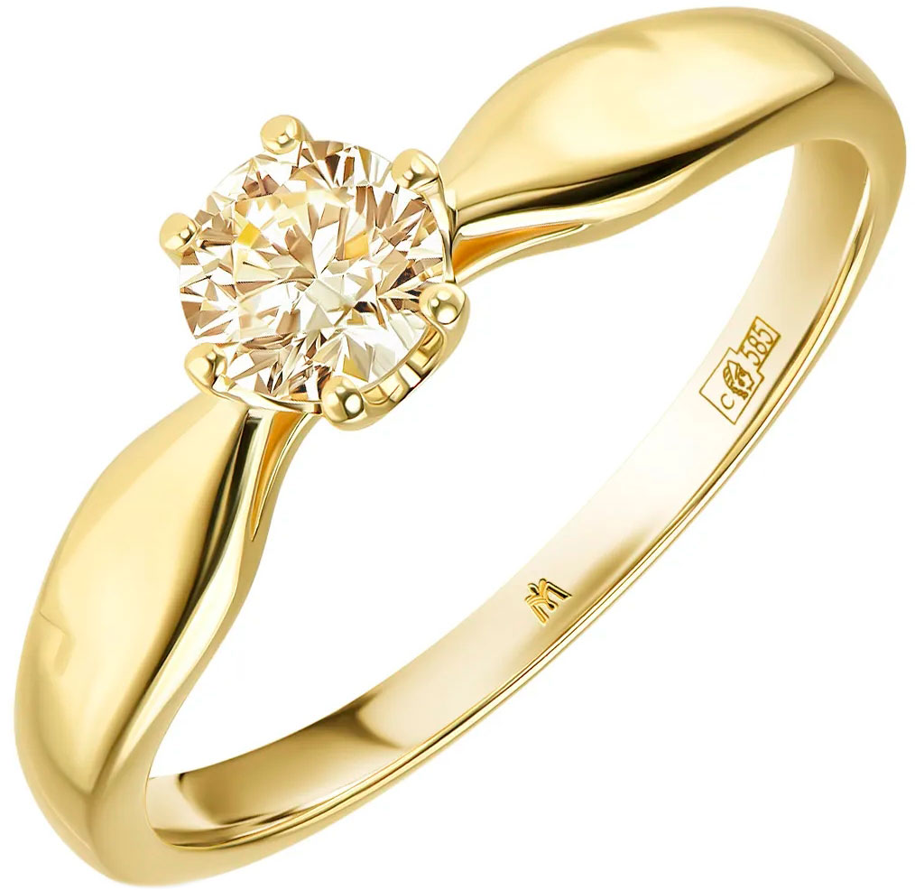 Золотое помолвочное кольцо MIUZ Diamonds R01-CHAMPAGNE-050 с бриллиантом